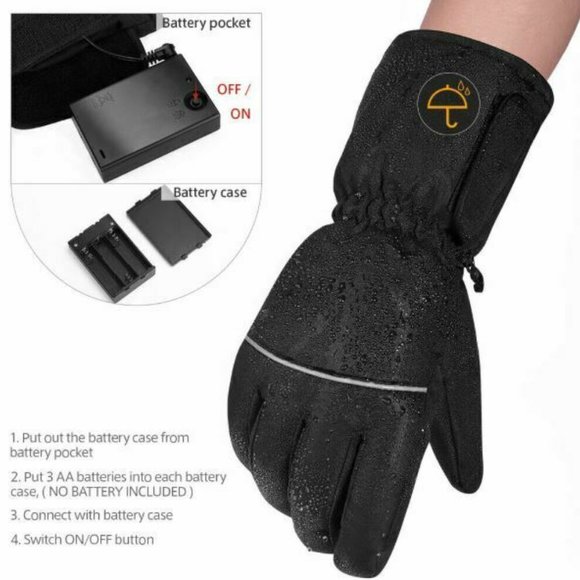 UNISEX LARGE HEATED OUTDOOR WINTER GLOVES - Picture 3 of 7